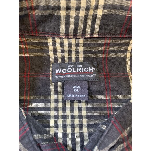 Woolrich Plaid Shirt‎ Mens 2XL Tartan Button Down Long Sleeve Heavy Cotton Work - Picture 8 of 8